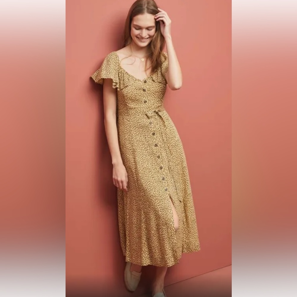 Anthropologie leopard print dress